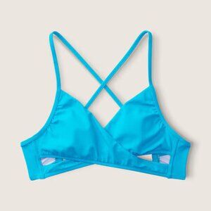 NWT PINK by Victoria's Secret Marine Blue Body Wrap Bikini Top